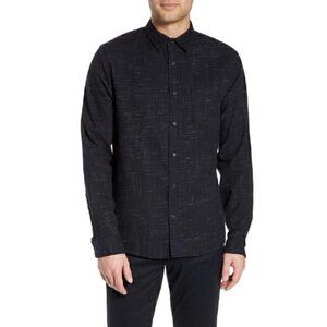 VINCE Men's Classic Fit Crosshatch Print Sport Shirt In Coastal Sz XL